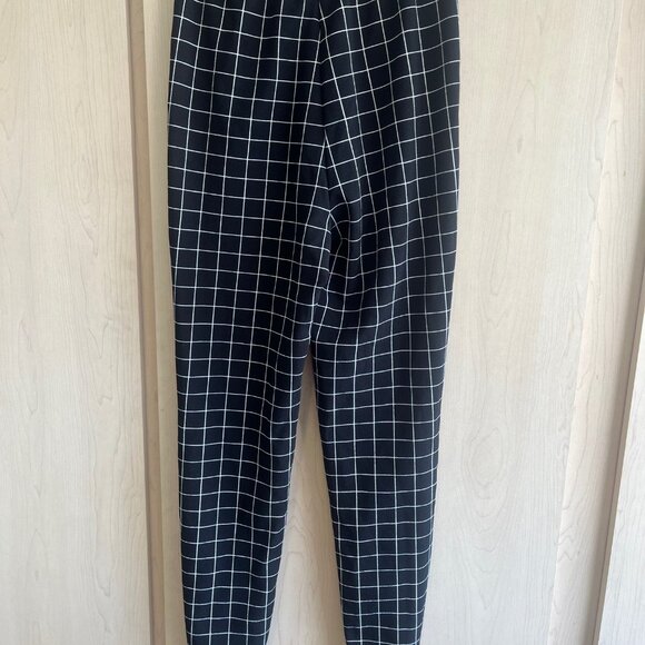 Womens Shein‎ Stretch Waist Pull On Pants S Small Black & White Checked Slacks - Picture 2 of 6